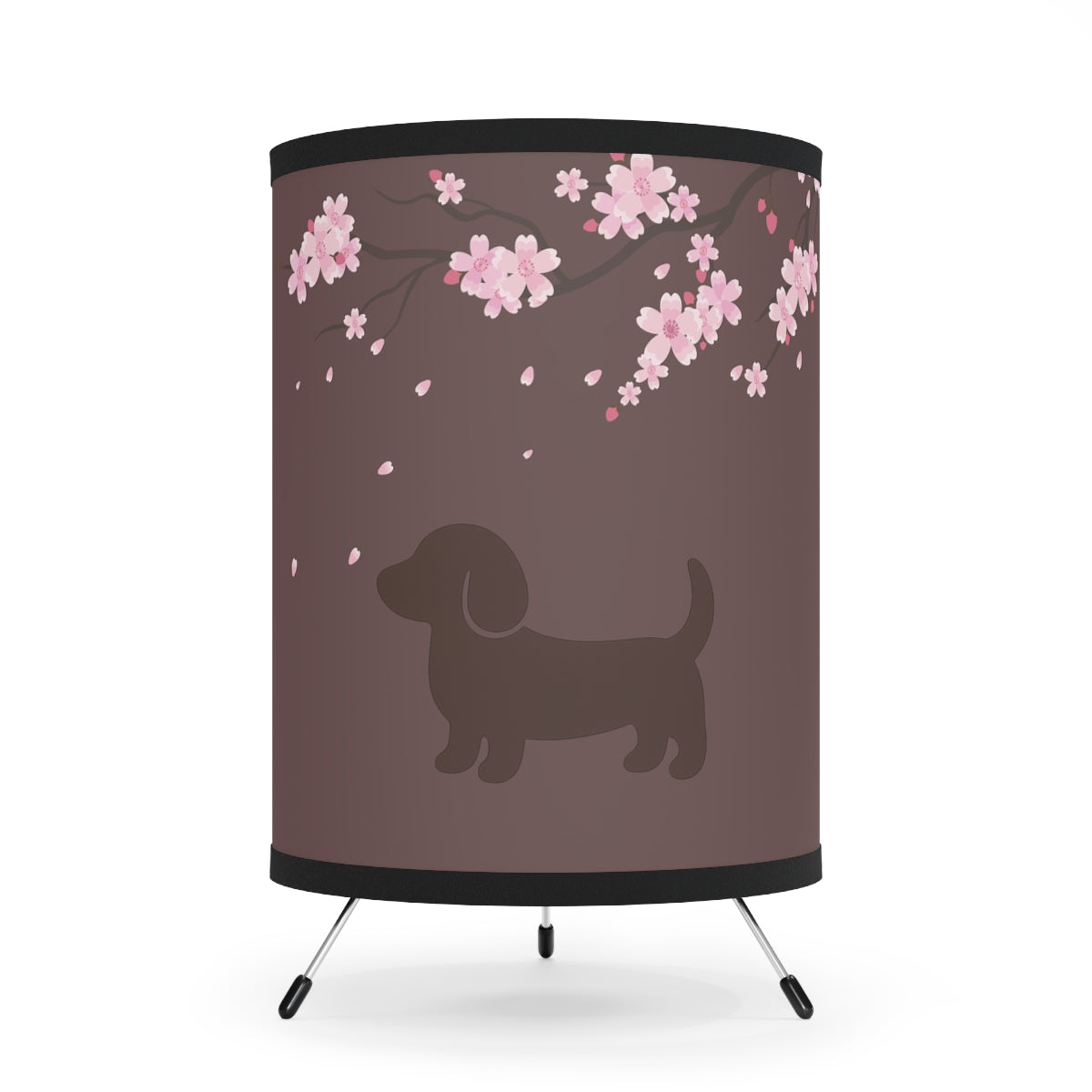 Dachshund & Blossom Tripod Lamp - Whimsical Wiener Dog Illumination